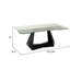 Table de salle à manger Cid Mobu, plateau en verre transparent extensible de 71 à 106 pouces, base noire