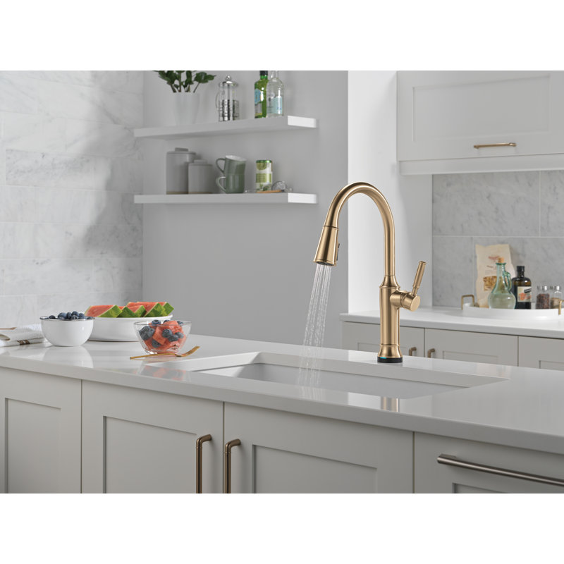 Robinet d'évier de cuisine avec technologie sans contact Delta Renaldi Touch2O, Bronze champagne Lumicoat