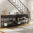 3-Tier Console Table With Charging Station & 3 Fabric Drawers,43.3'' Entryway Table With Storage Drawers And Open Shelves, Narrow Sofa Table With USB Ports And Outlets, Adjustable Feet, And Modern Design For Hallways, Living Rooms, And Small Spaces-1022265187