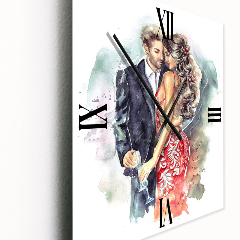 Horloge murale romantique Couple Ith, Moyen