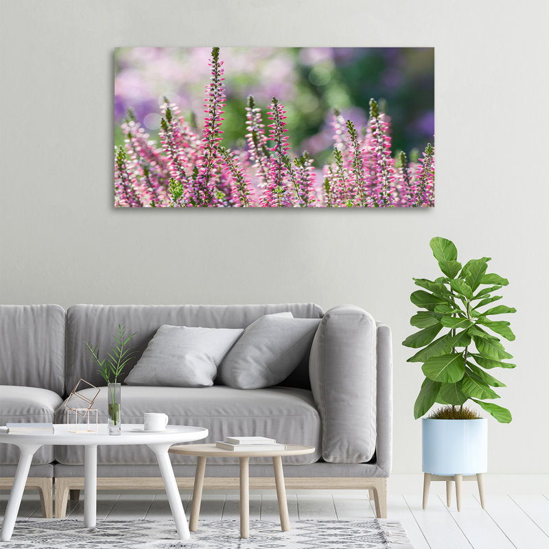 Heather Flowers - No Frame Print on Glass, Canvas, 50cm H x 100cm W x 2cm D