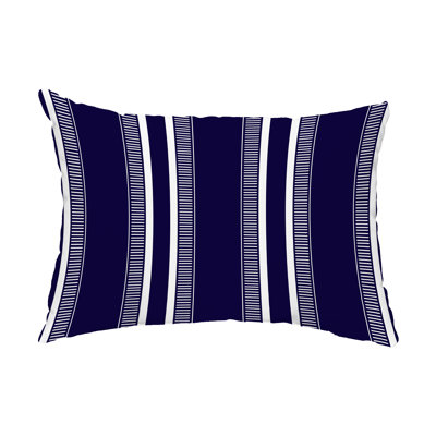 Dashing Striped Outdoor Reversible Throw Pillow
