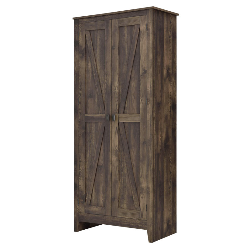 Quast 31.5'' Wide 4 - Shelf Storage Cabinet, Rustic Brown