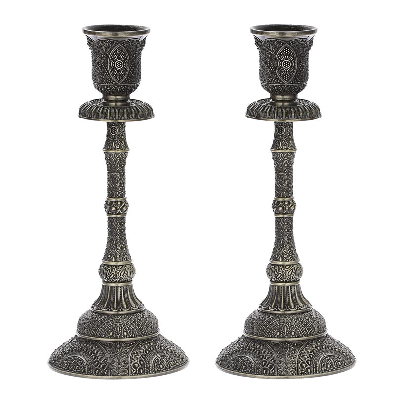 2 Piece Metal Tabletop Candelabra Set