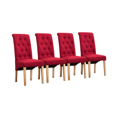 Cahill 47cm H Tufted Linen Upholstered Side Chair