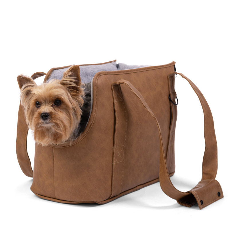 Sac de transport pour chien en simili cuir PupTote 3 en 1 - chameau