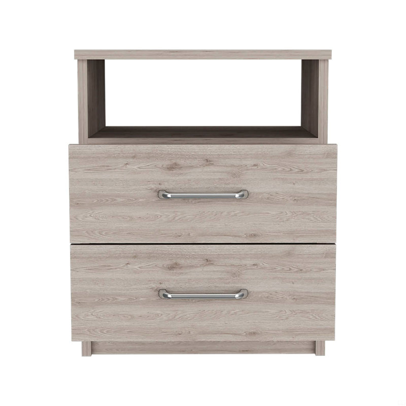 Table de chevet Olienza, deux tiroirs, une tablette