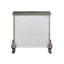 Table de chevet en bois avec 2 tiroirs - Argent antique, style pieds, structure