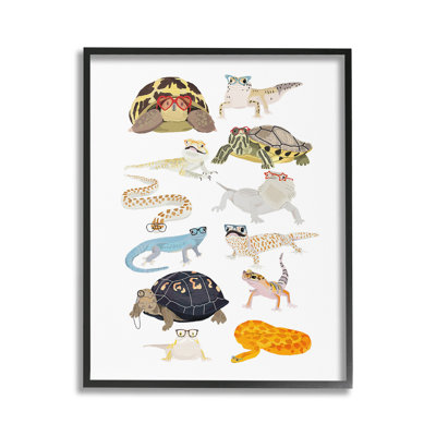 Hipster, lunettes, reptiles, art de la giclée encadrée par Hanna Melin