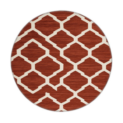 Trellis Brown Indoor and Outdoor Area Rug