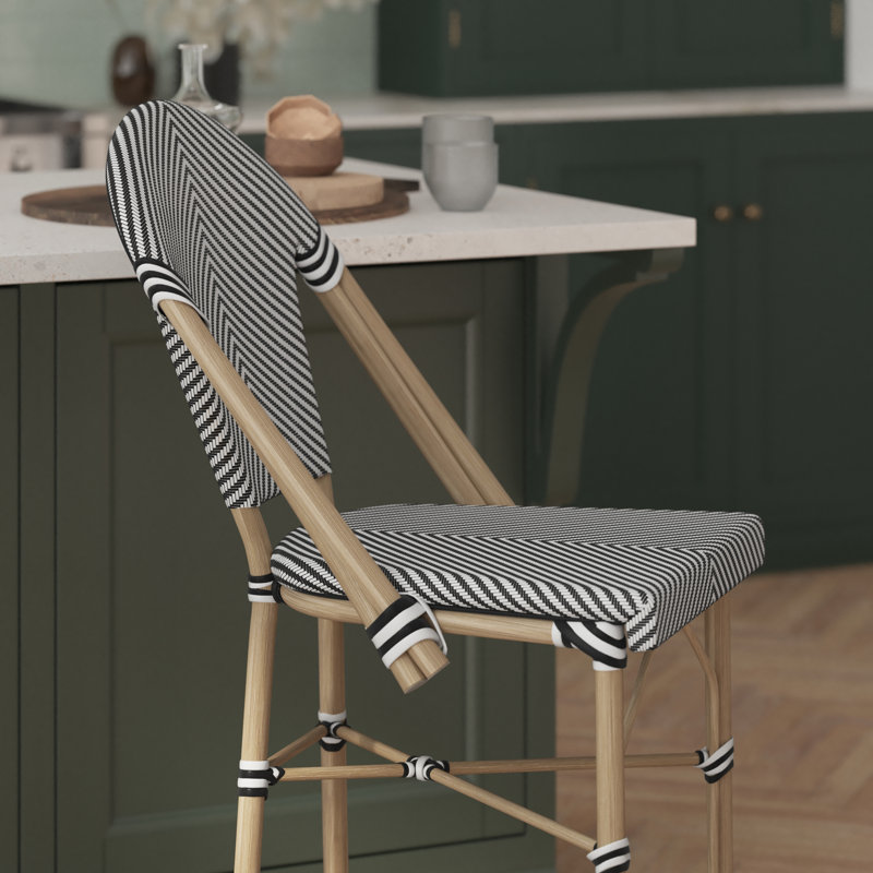 Tabouret de comptoir court Paris 25,75, Gris / naturel clair