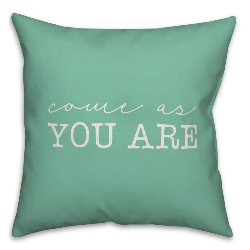  Coussin intérieur "Come as you are", Vert menthe, H 16 po x l 16 po