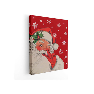 Vintage Santa Wall Art, Santa Claus Pictures for Wall, Funny Santa Christmas Wall Art Posters, Santa Wall Decor, Christmas Wall Decorations, Christmas Pictures Wall Decor, 11x14 Inch Framed
