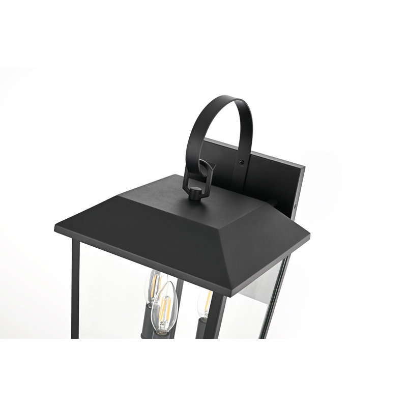 Nilles Outdoor Wall Sconce in Black, 17.5" H x 10" W x 11" D