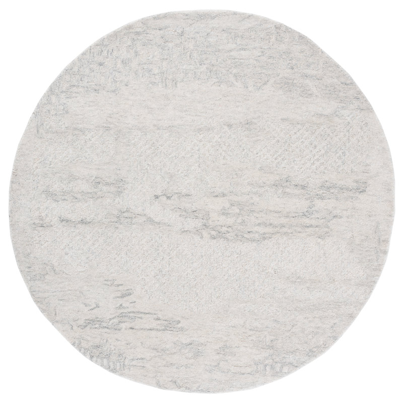 Nayim 101 Hand Tufted Wool; Cotton Abstract Rug, Round 6'