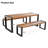 3-Pieces Outdoor Dining Table With 2 Benches,Patio Dining Set-442547946