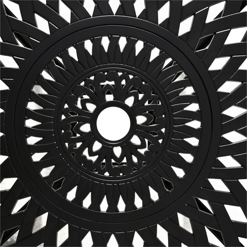 Round Outdoor Dining Table Umbrella Hole , 30.75 " W 30.75 " D