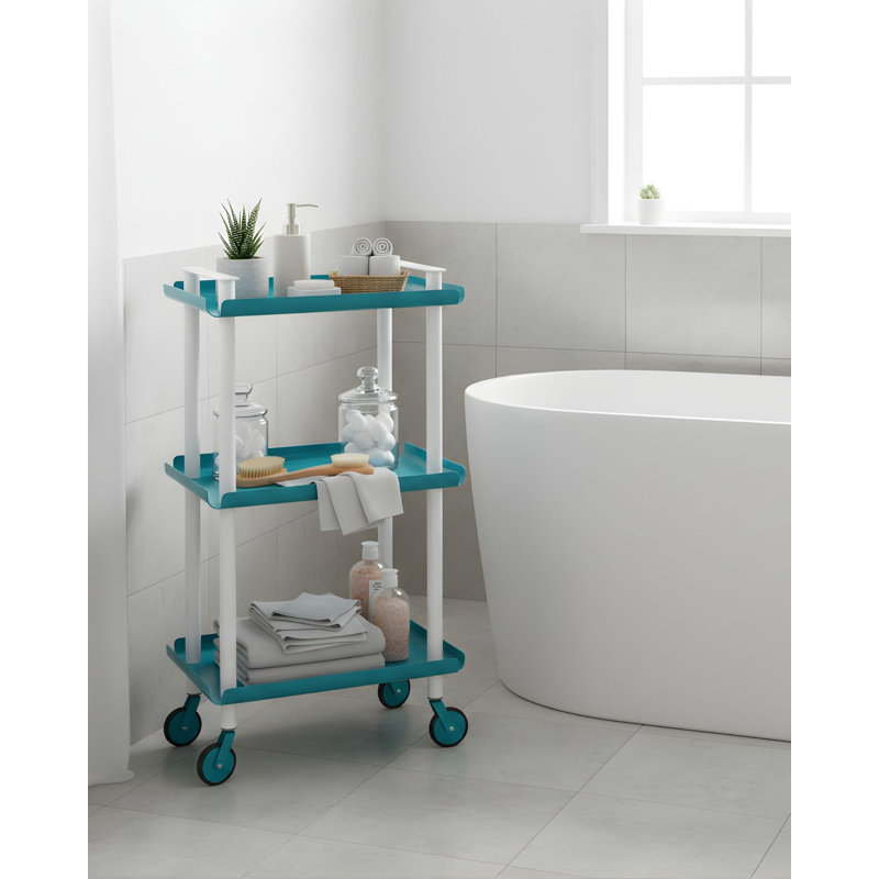 Zeigler Serving Cart, Blue, White