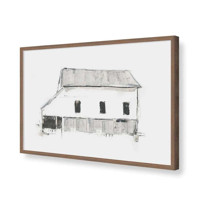 «Grayscale Barn Study II» par Ethan Harper, reproduction d'art, Brun, H 24 po x l 32 po