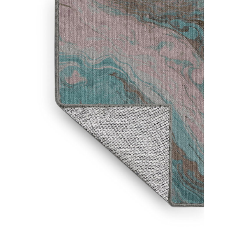 Machine Washable Gray Area Rug, Square 4'