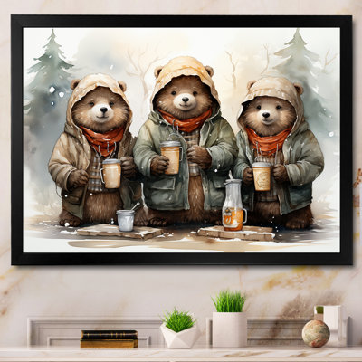 Ours en peluche hivernal en peluche I - art mural de l'ours en peluche