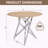 37-Inch Round Dining Table with Silver Metal Legs-2060160345