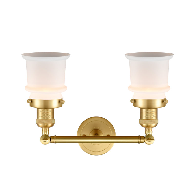 Alexandira 2 - Light Dimmable Vanity Light, Matte White Cased, 6 Watt Vinage LED Bulb, Satin Gold