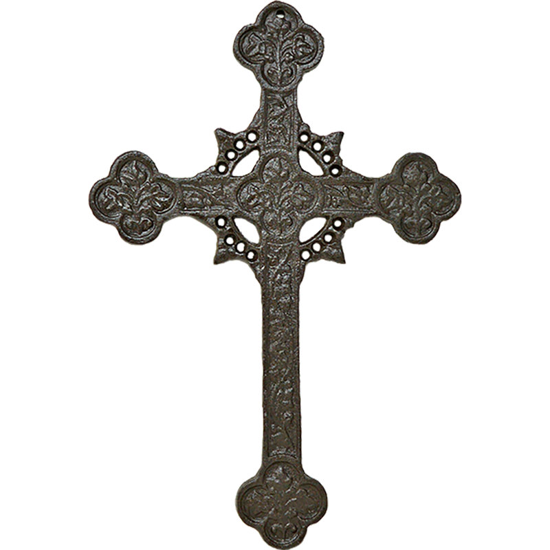 Croix en fonte avec support en forme d'étoile à huit pointes