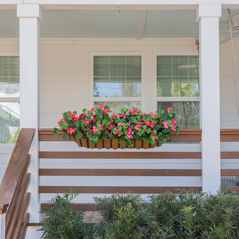 Lifelike Geranium Window Box Filler - Red, Red
