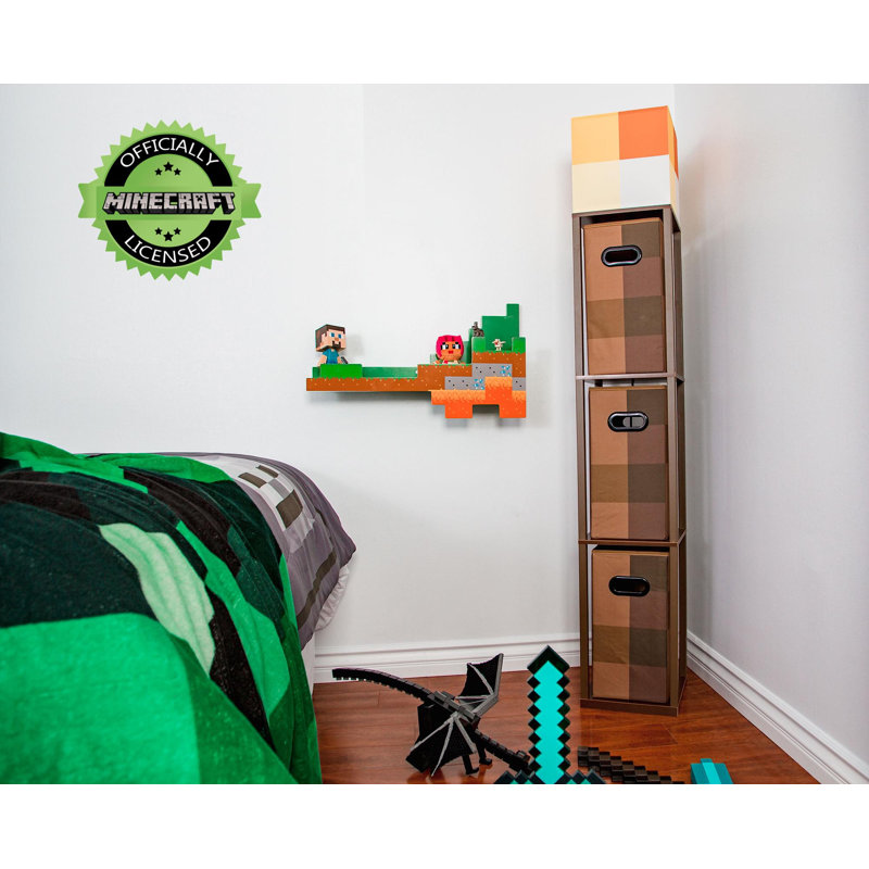 5' Multifunctional Minecraft Torch Floor Lamp with Storage