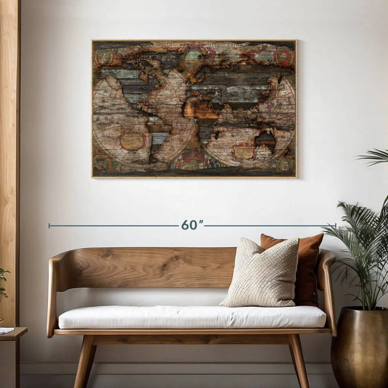 Begley récupéré, Cadre flottant en bois naturel, 43 po x 29 po