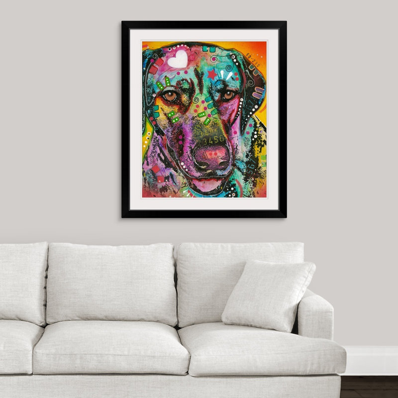 « dog art 16 », reproduction d’impression, Cadre noir, H 28 po x l 24 po x P 1 po