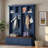 Farmhouse Hall Tree With Wood Grain Bench, Coat Rack, 2 Large Drawers And Open Storage Space