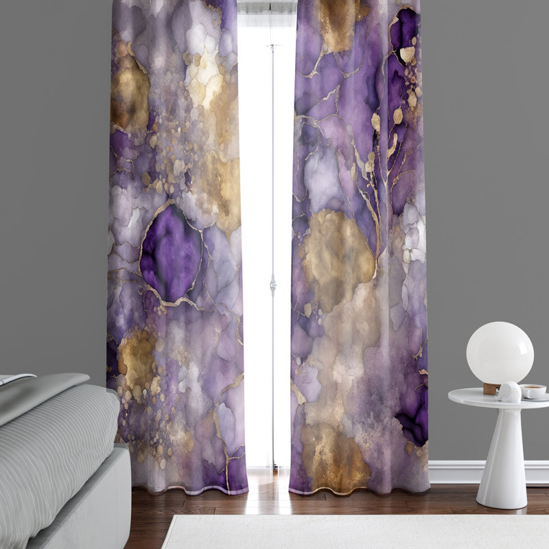 Paire de rideaux semi-transparents en polyester Aretin, L 56 po x L 78 po
