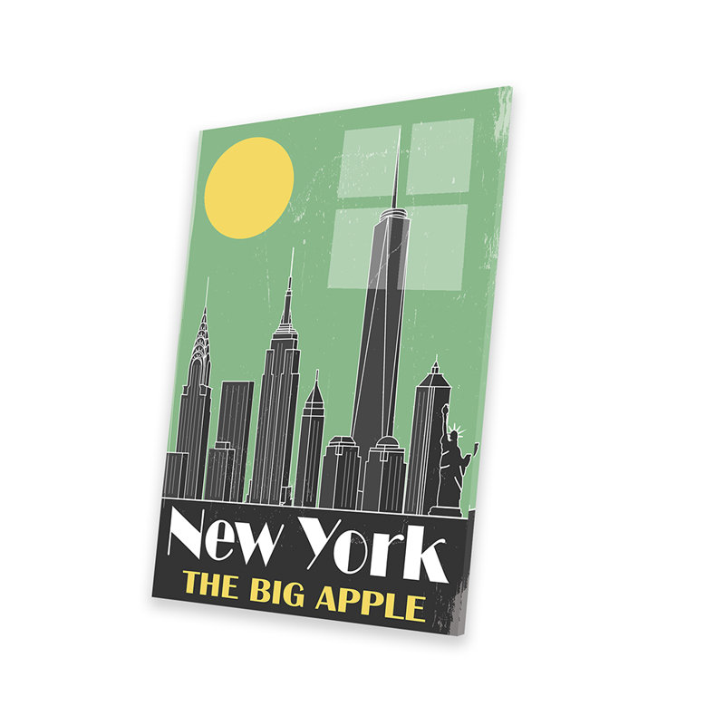 New York, vert par Fly, impression sans cadre, H 24 po x l 16 po x P 0,25 po