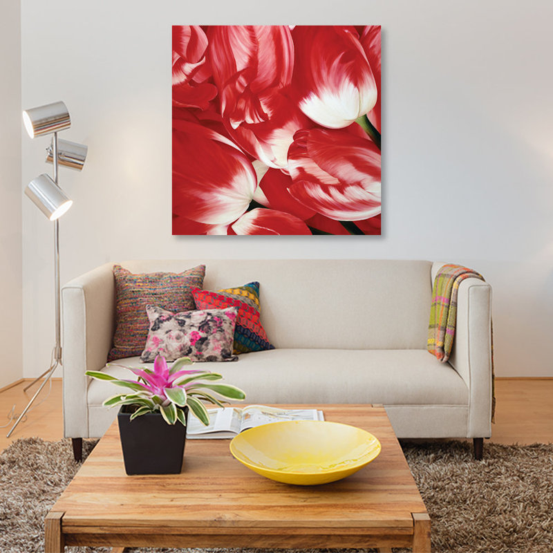 « la plus belle tulipe iii », reproduction d’impression sur toile, H 37 po x l 37 po x P 1,5 po, Toile tendue, Pas de tapis