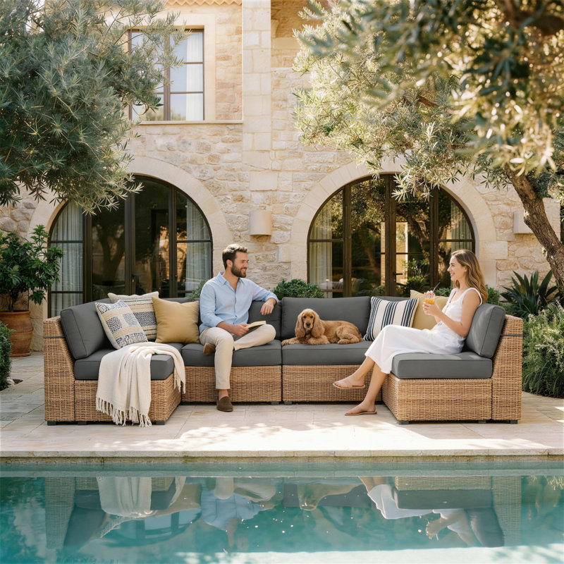 Wynee Outdoor Cushions Set 5" Outdoor Furniture Replacement Cushions Patio Furniture Cushions And Sectional Cushions, 4.9"