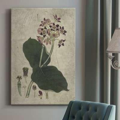 «Aubergine Florals III», impression sur toile tendue