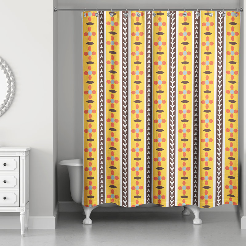 Rideau de douche simple Hamby, Jaune