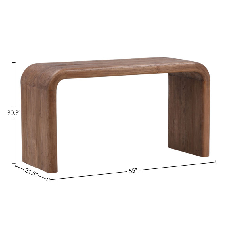 Wynne 55" Wide Writing Desk, Medium Brown, Brown
