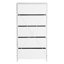 Commode 5 tiroirs avec grands tiroirs en tissu, blanc