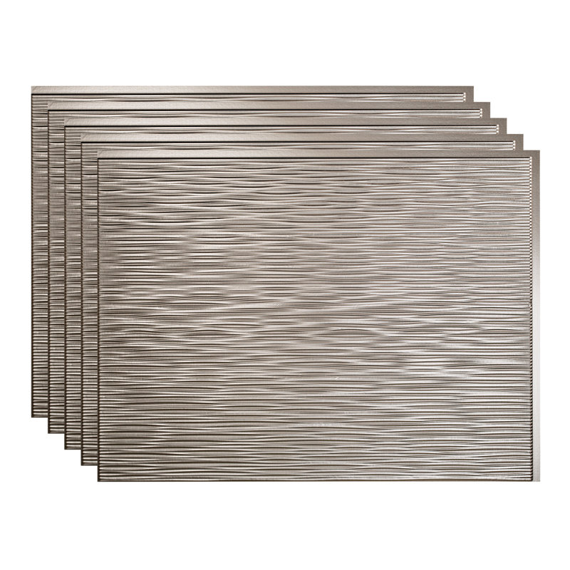 Ensemble de dosseret décoratif en vinyle FASÄDE Ripple 15 pieds carrés, Nickel brossé