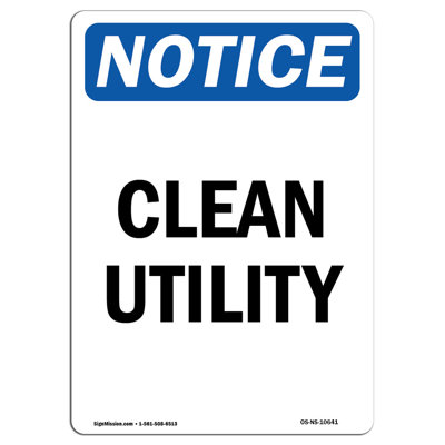 Clean Utility Aluminum Sign 18 x 24