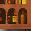 Buffet en bois massif rouge-brun