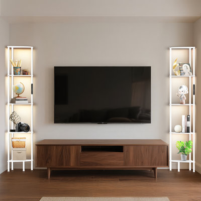 67" Floor Lamp with LED Lights, Touch & Remote Control, 3 Color Temperature, Dimmable Tall Corner Bookcase