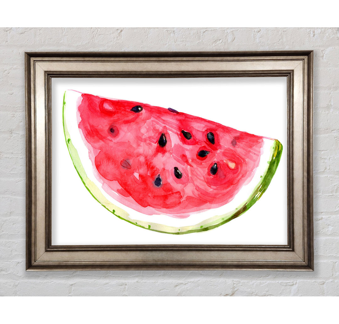 Aquarell Wassermelone - Einzelner Bilderrahmen Druck