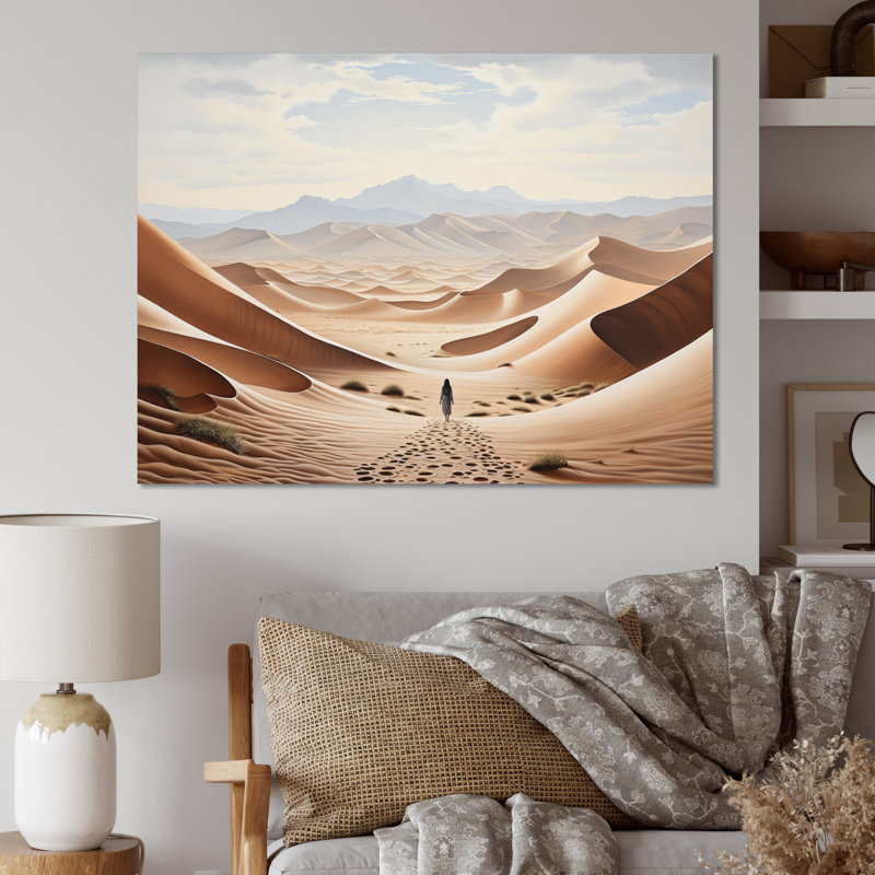 Dunes sahraouies beiges I - reproduction, Toile tendue, H 34 po x l 44 po x P 1,5 po