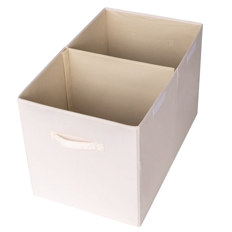 Cream Recycled Fabric Folding Storage Chest with Lid and Handles