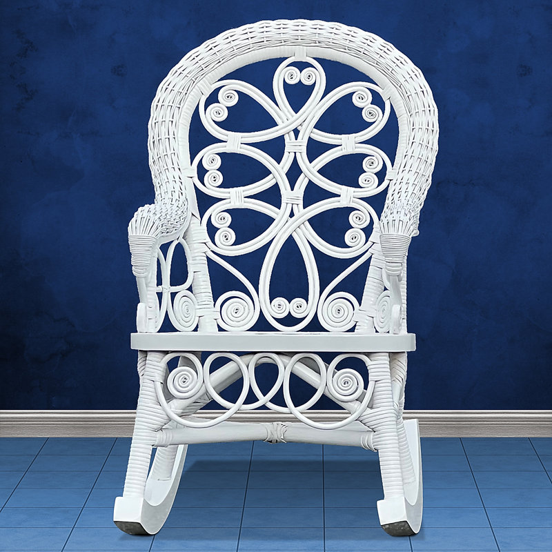 Chaise berçante en osier pour enfant Deas, Blanc