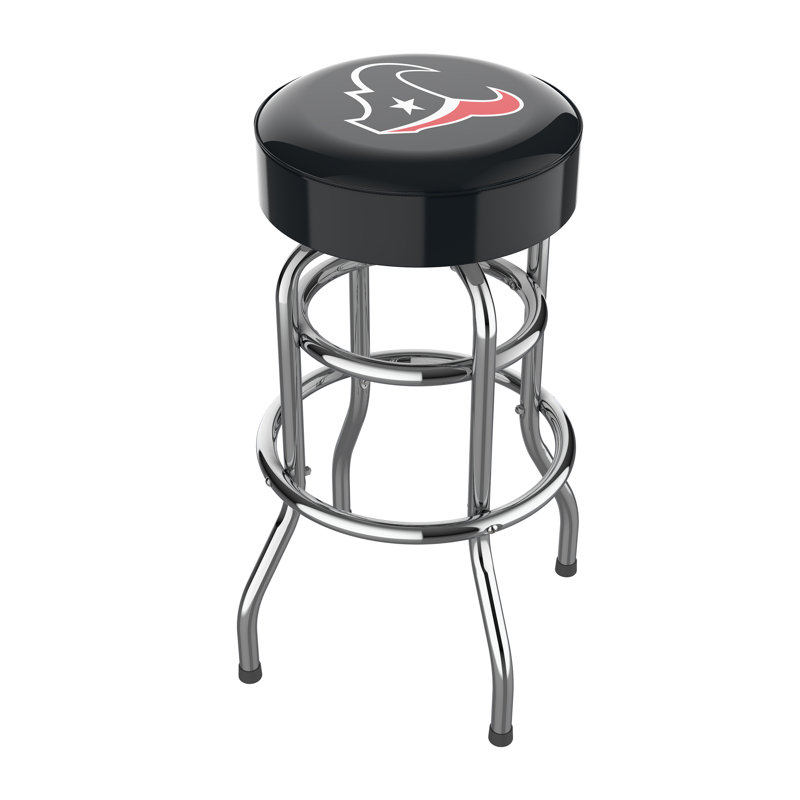 Commercial Grade Chrome Swivel Bar Stool with Vibrant Team Colors  , Houston Texans